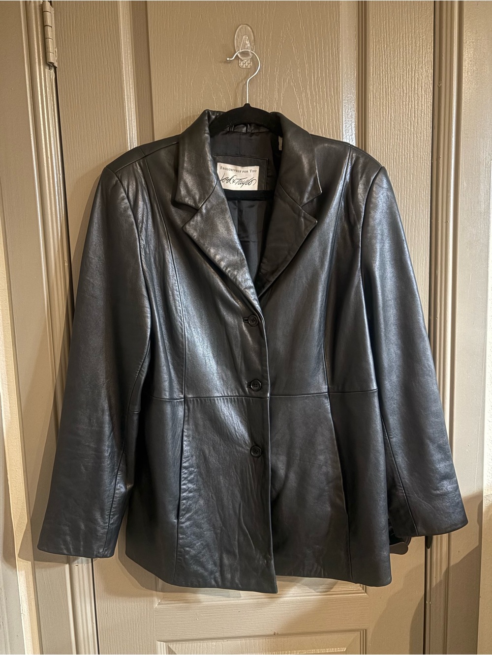 Lord & Taylor Black 100% Leather Jacket